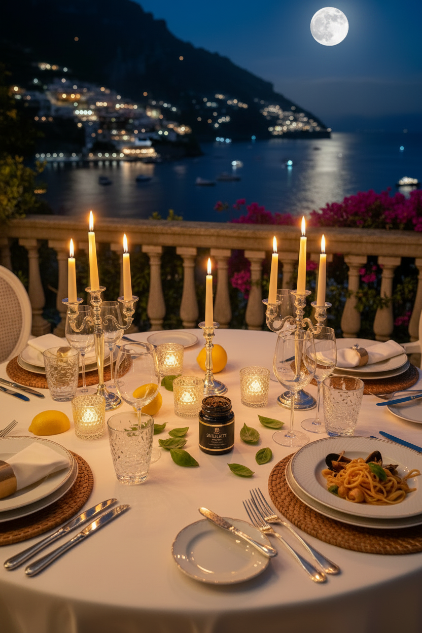 Cena italiana luna llena Amalfi con Shilajit